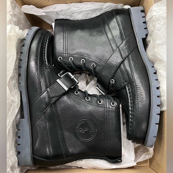 Polo Ralph Lauren Country Tumbled Leather Ranger Boots Size 10.5 - Picture 8 of 9
